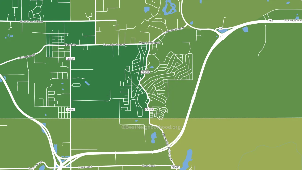 Mount Plymouth, FL block-group voter-turnout map
