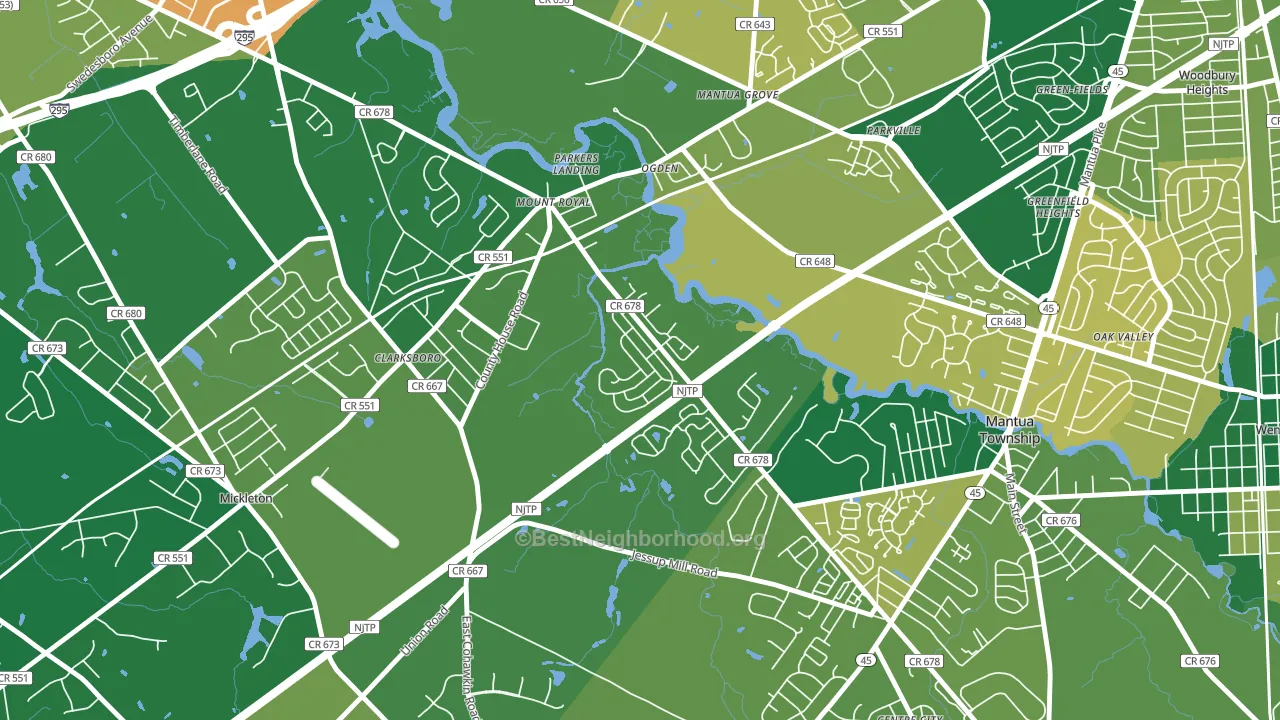 Mount Royal, NJ block-group voter-turnout map