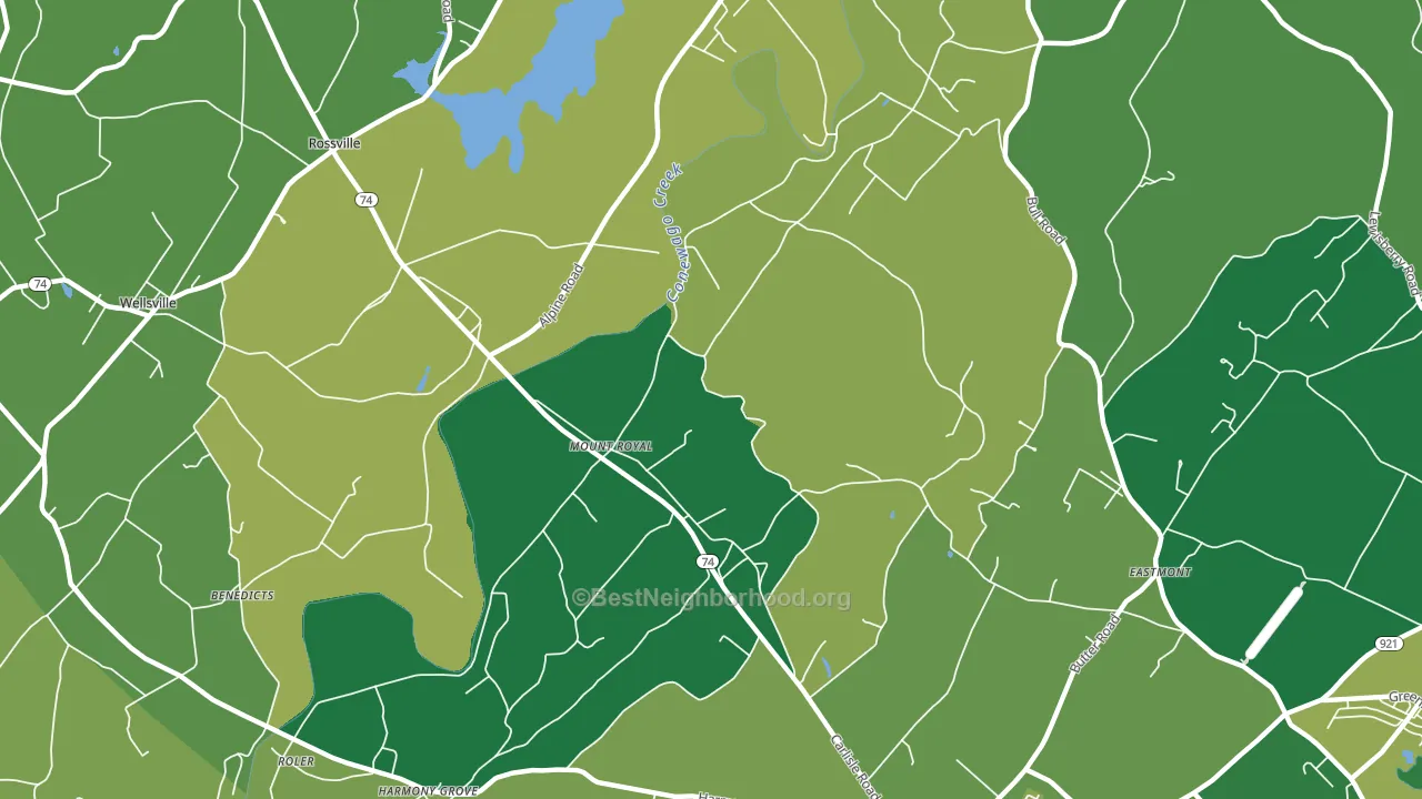 Mount Royal, PA block-group voter-turnout map
