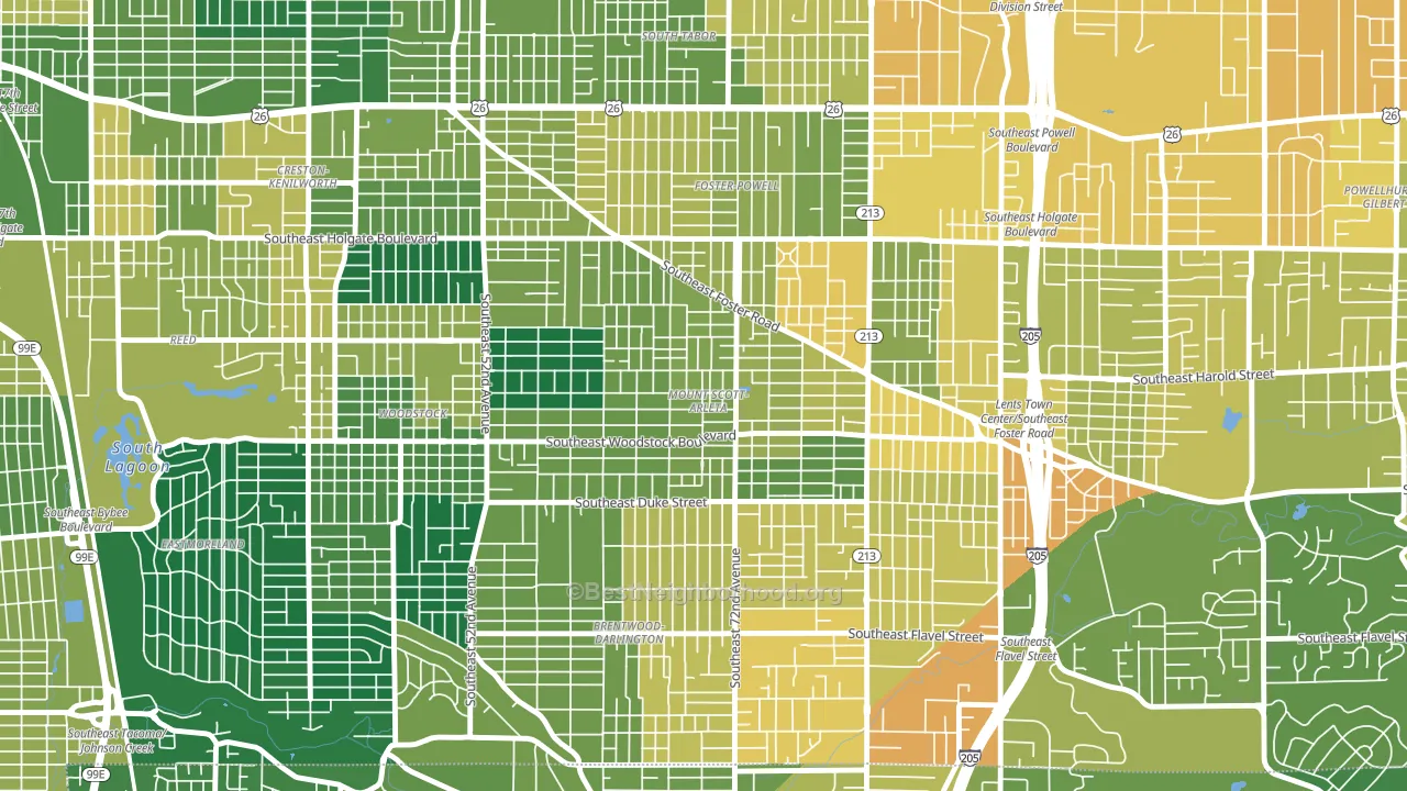 Mount Scott, Portland, OR block-group voter-turnout map