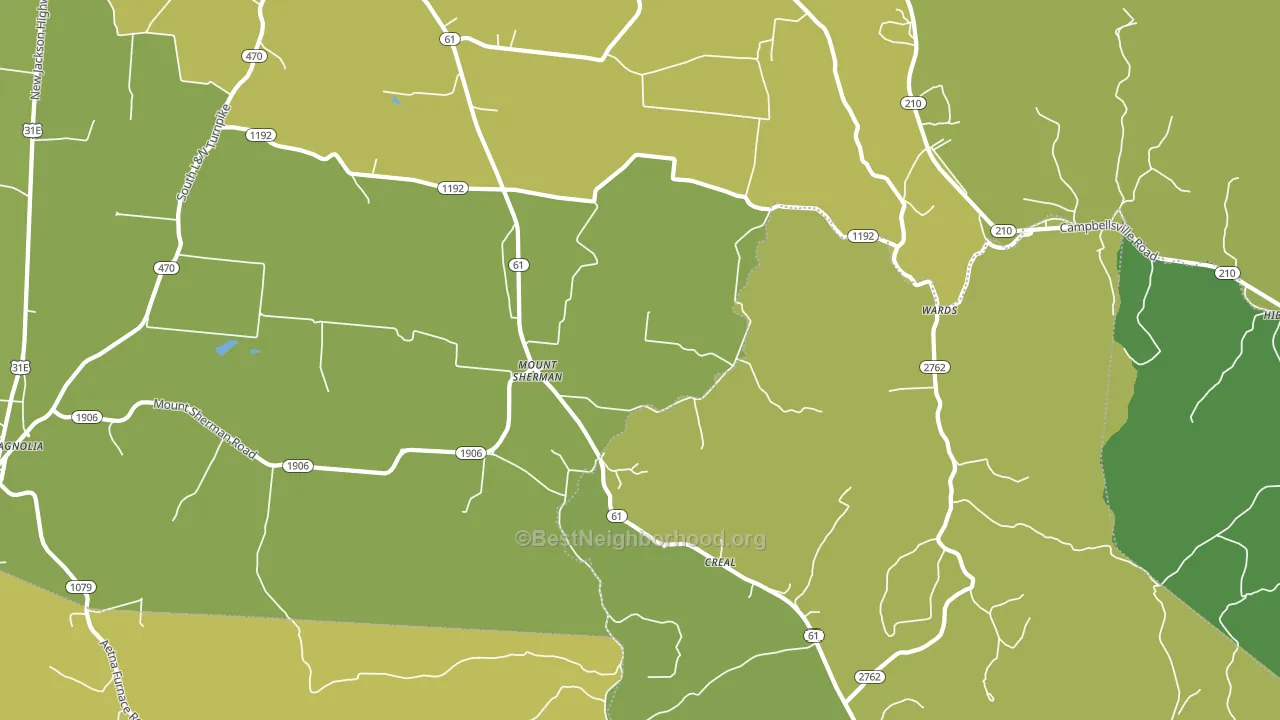 Mount Sherman, KY block-group voter-turnout map