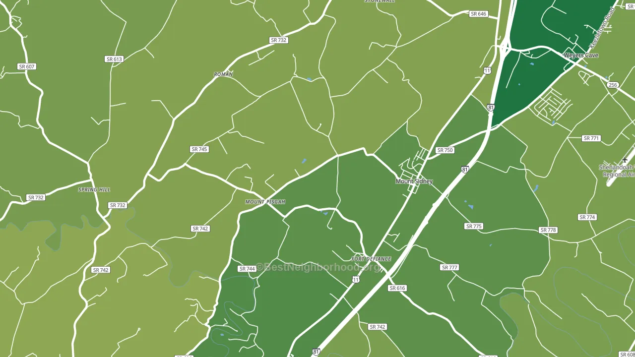 Mount Sidney, VA block-group voter-turnout map