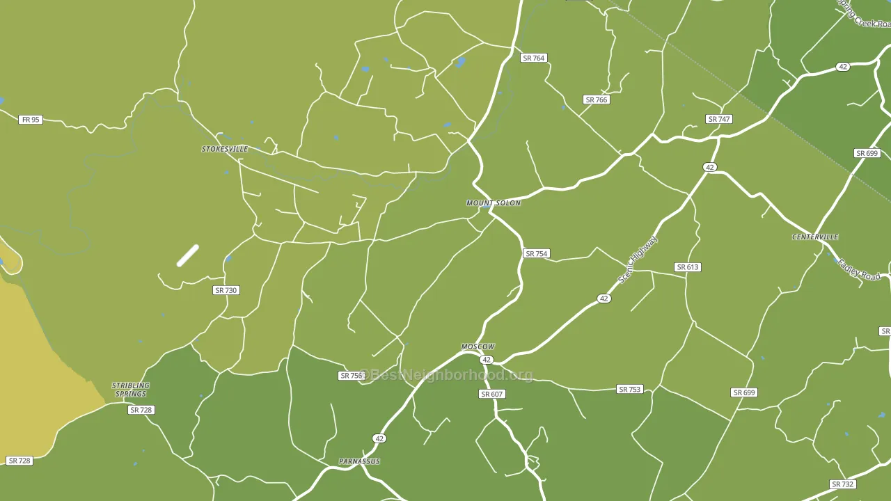 Mount Solon, VA block-group voter-turnout map