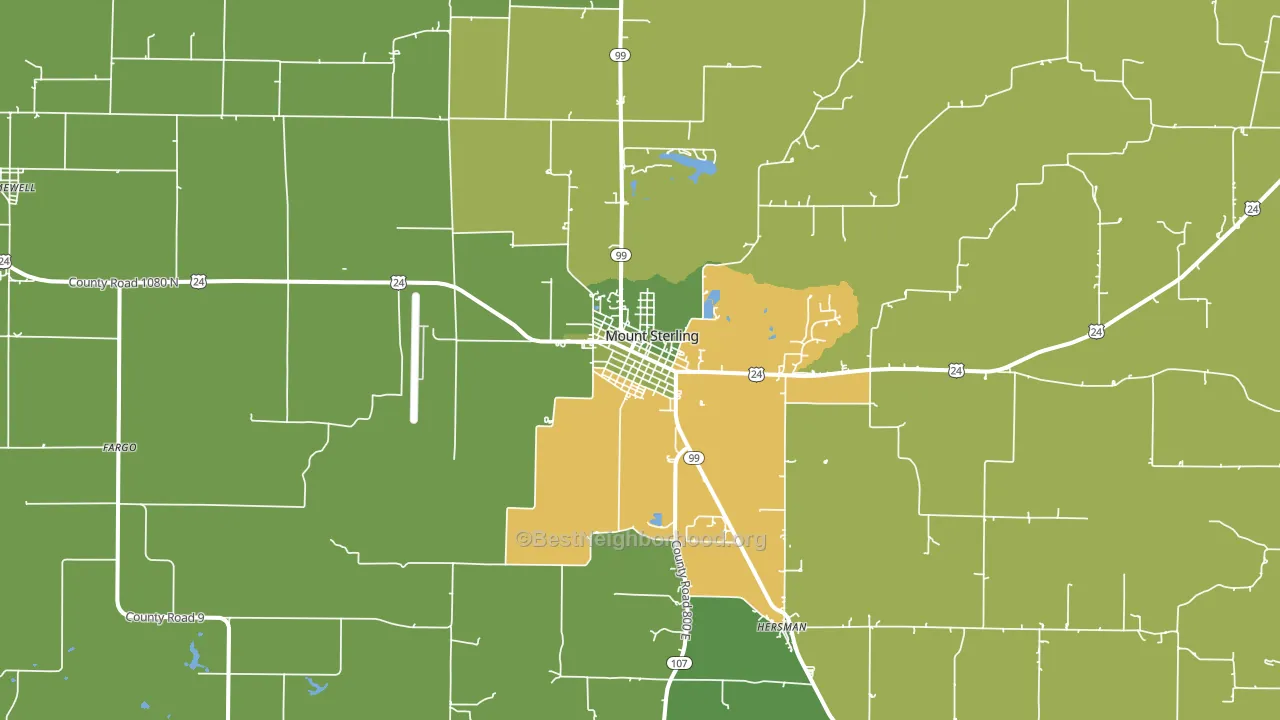 Mount Sterling, IL block-group voter-turnout map