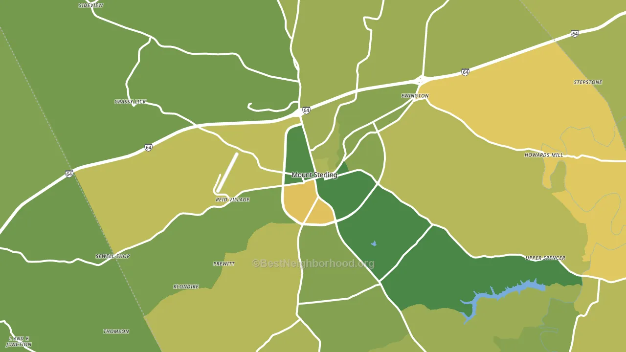 Mount Sterling, KY block-group voter-turnout map