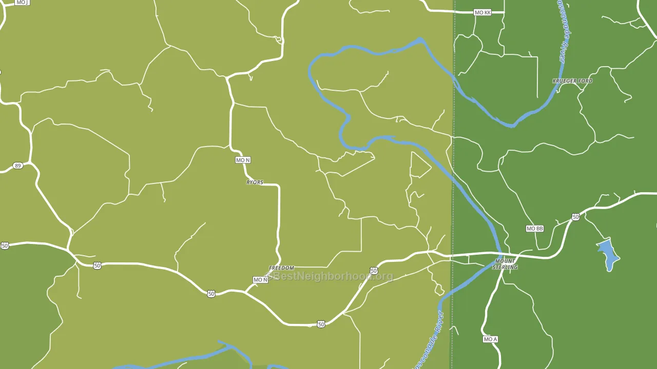 Mount Sterling, MO block-group voter-turnout map