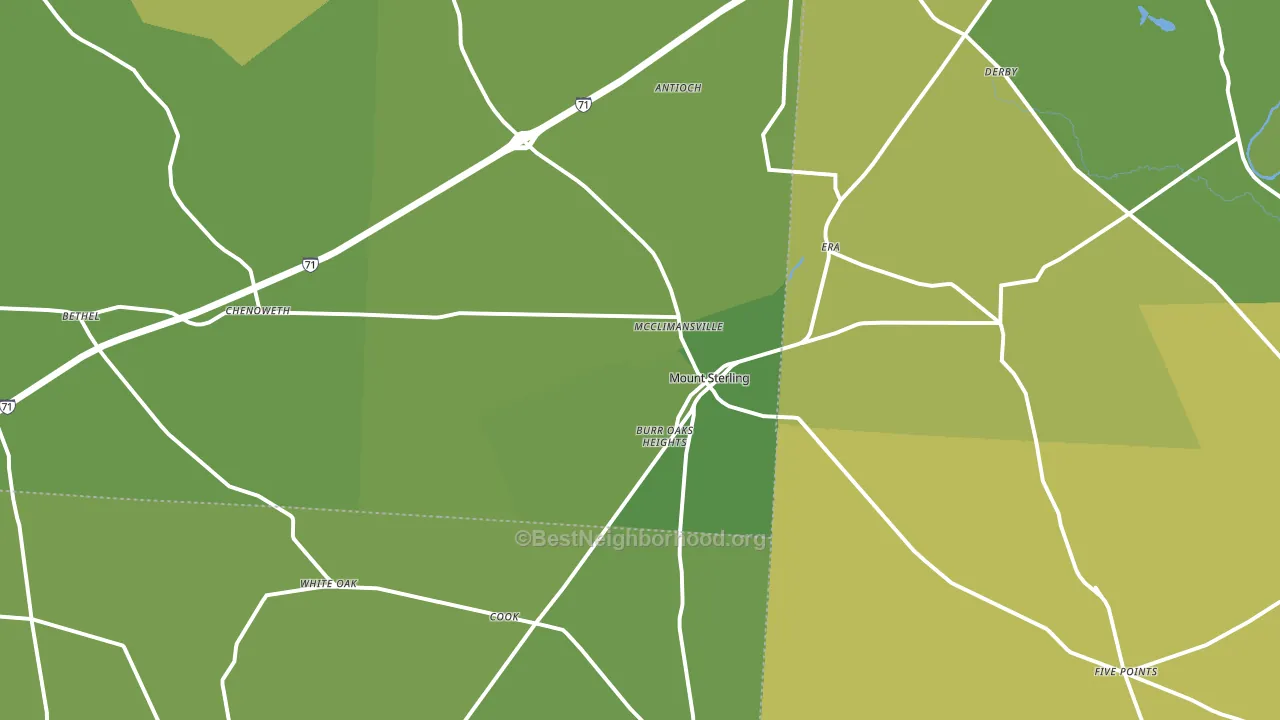 Mount Sterling, OH block-group voter-turnout map
