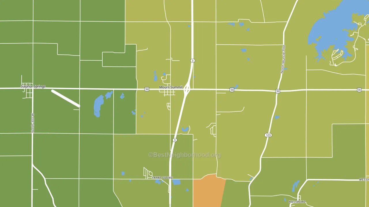 Mount Summit, IN block-group voter-turnout map