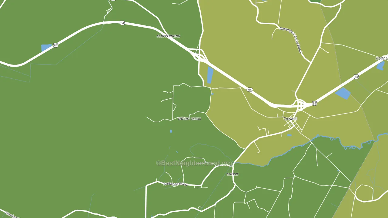 Mount Tabor, NC block-group voter-turnout map