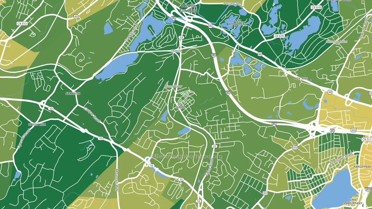Mount Tabor, NJ block-group voter-turnout map