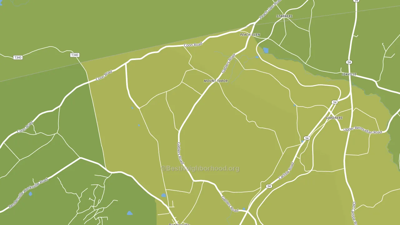 Mount Tabor, PA block-group voter-turnout map