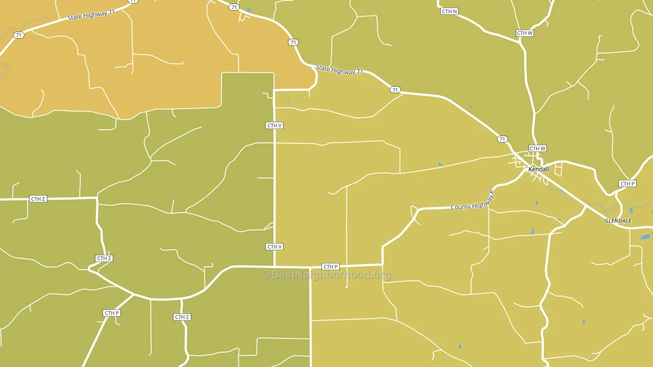 Mount Tabor, WI block-group voter-turnout map