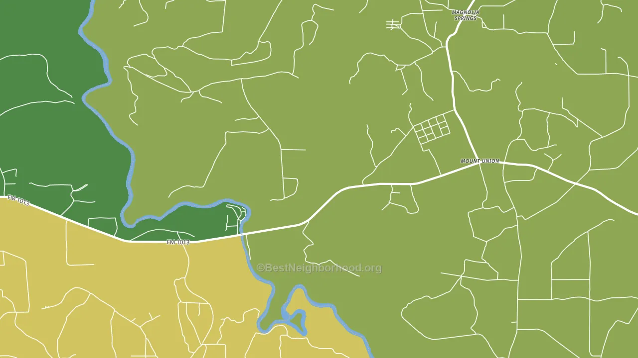 Mount Union, TX block-group voter-turnout map