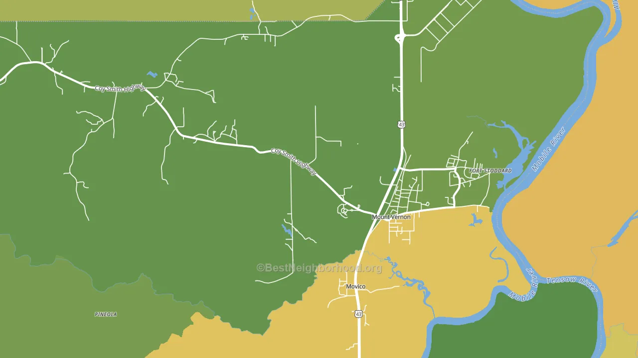 Mount Vernon, AL block-group voter-turnout map