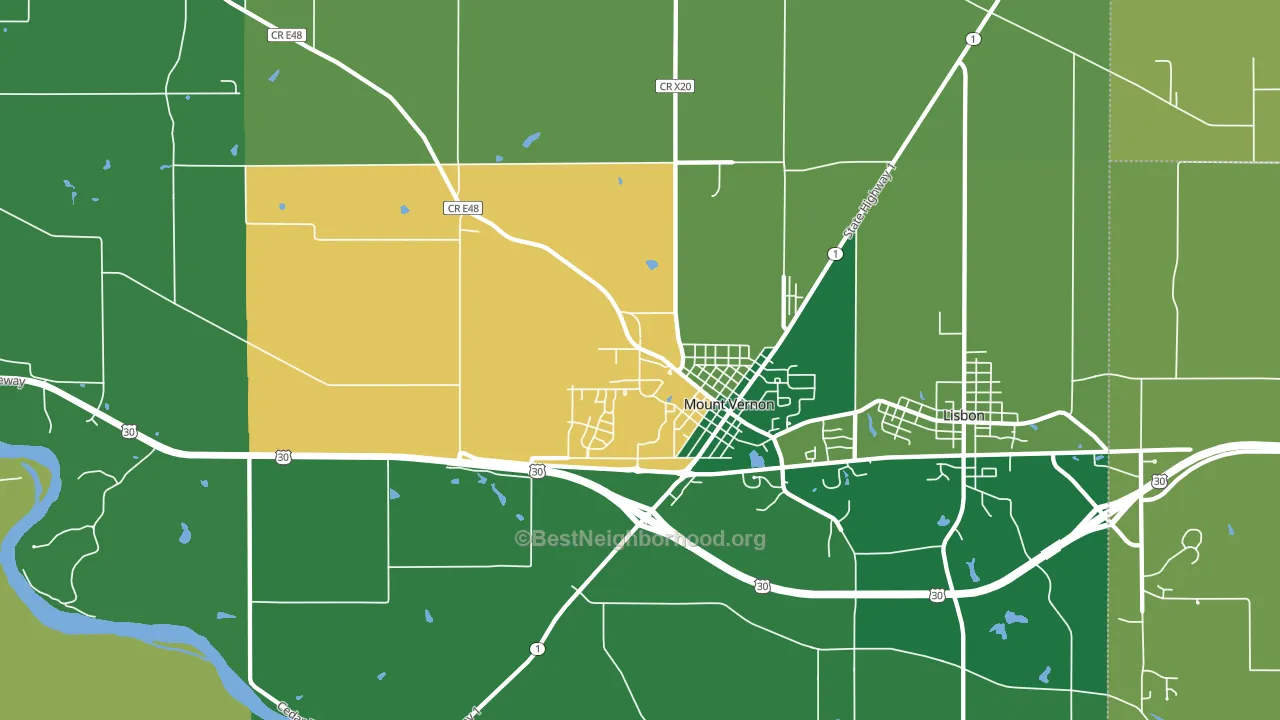 Mount Vernon, IA block-group voter-turnout map