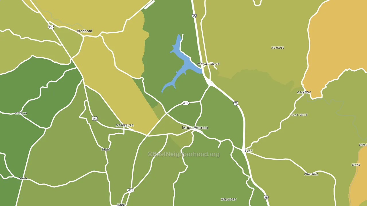 Mount Vernon, KY block-group voter-turnout map
