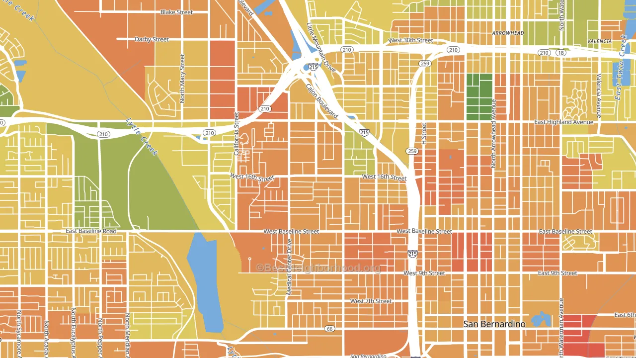 Mount Vernon, San Bernardino, CA block-group voter-turnout map