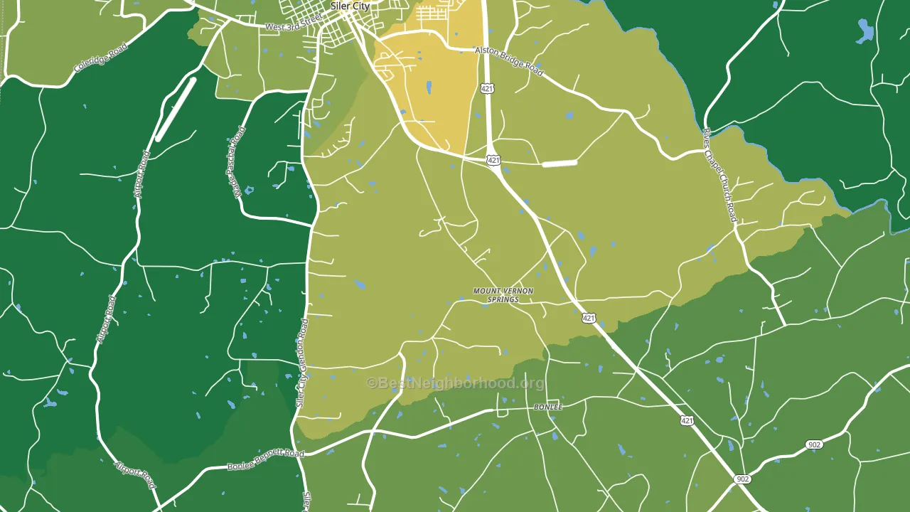Mount Vernon Springs, NC block-group voter-turnout map