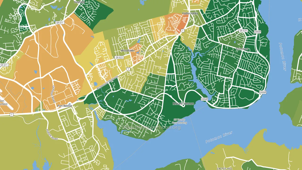 Mount Vernon, VA block-group voter-turnout map