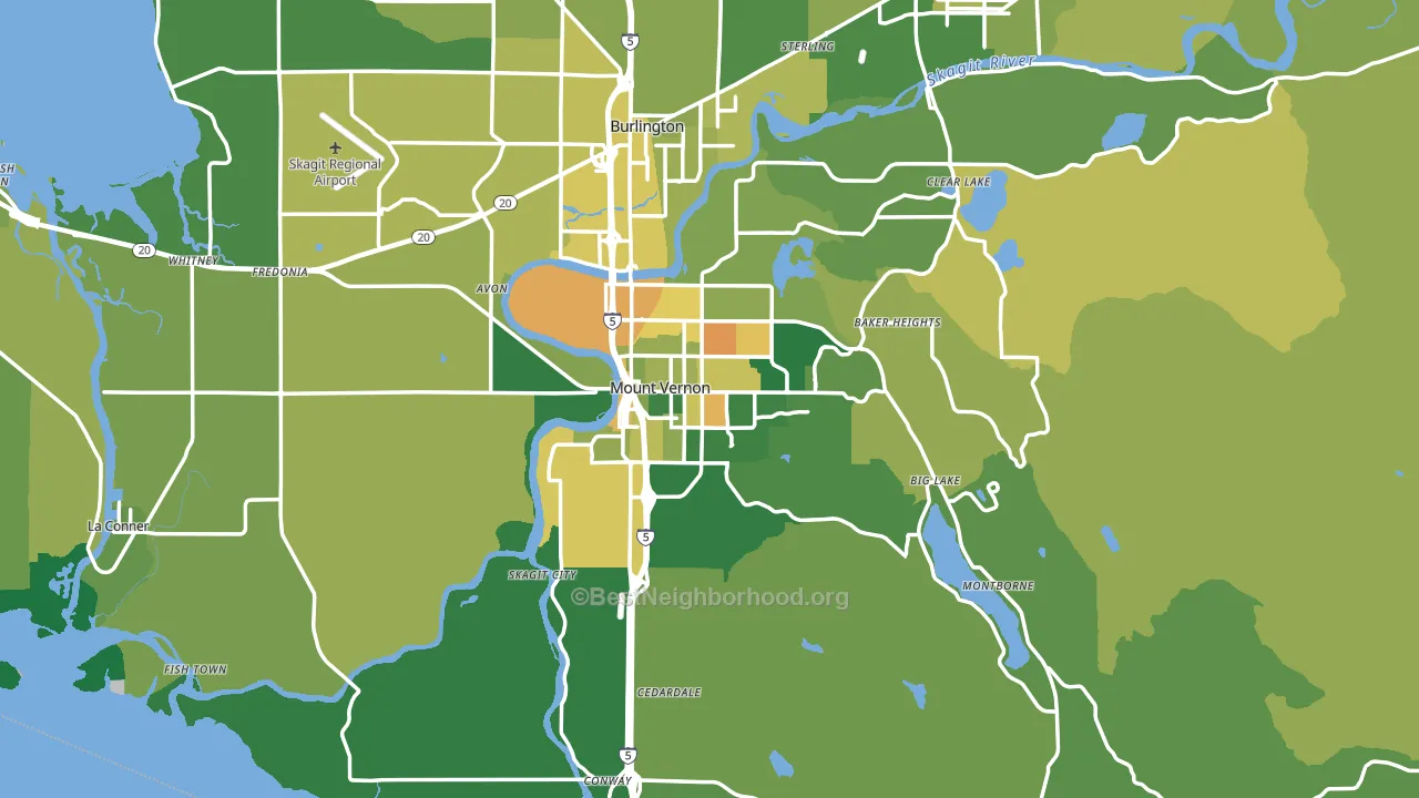 Mount Vernon, WA block-group voter-turnout map