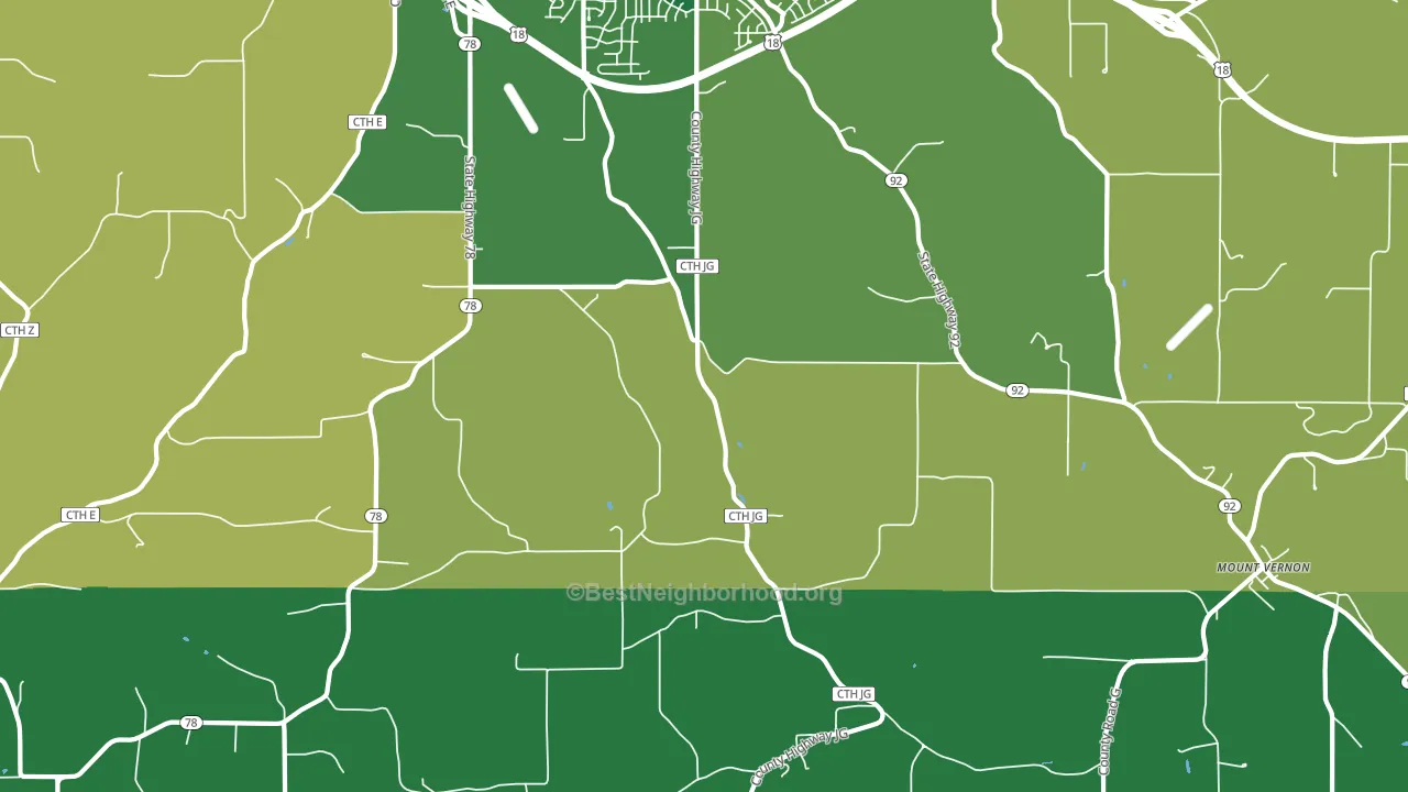 Mount Vernon, WI block-group voter-turnout map