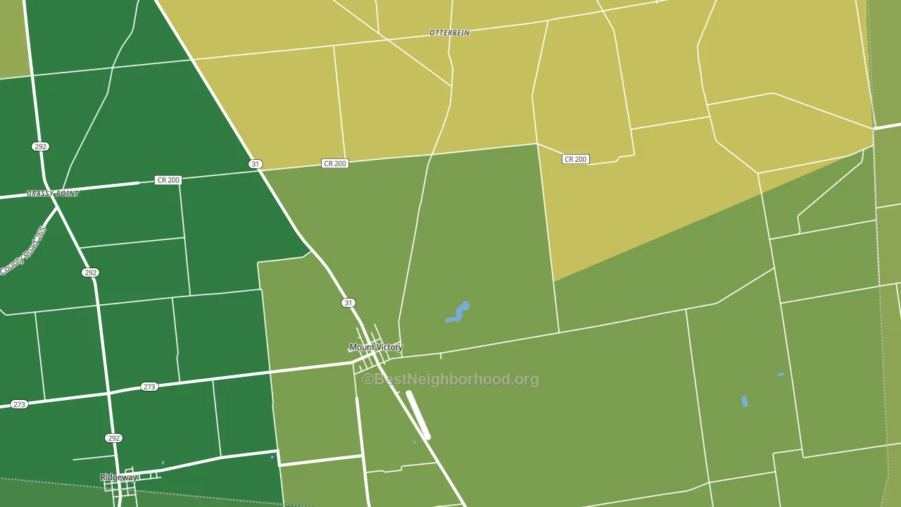 Mount Victory, OH block-group voter-turnout map