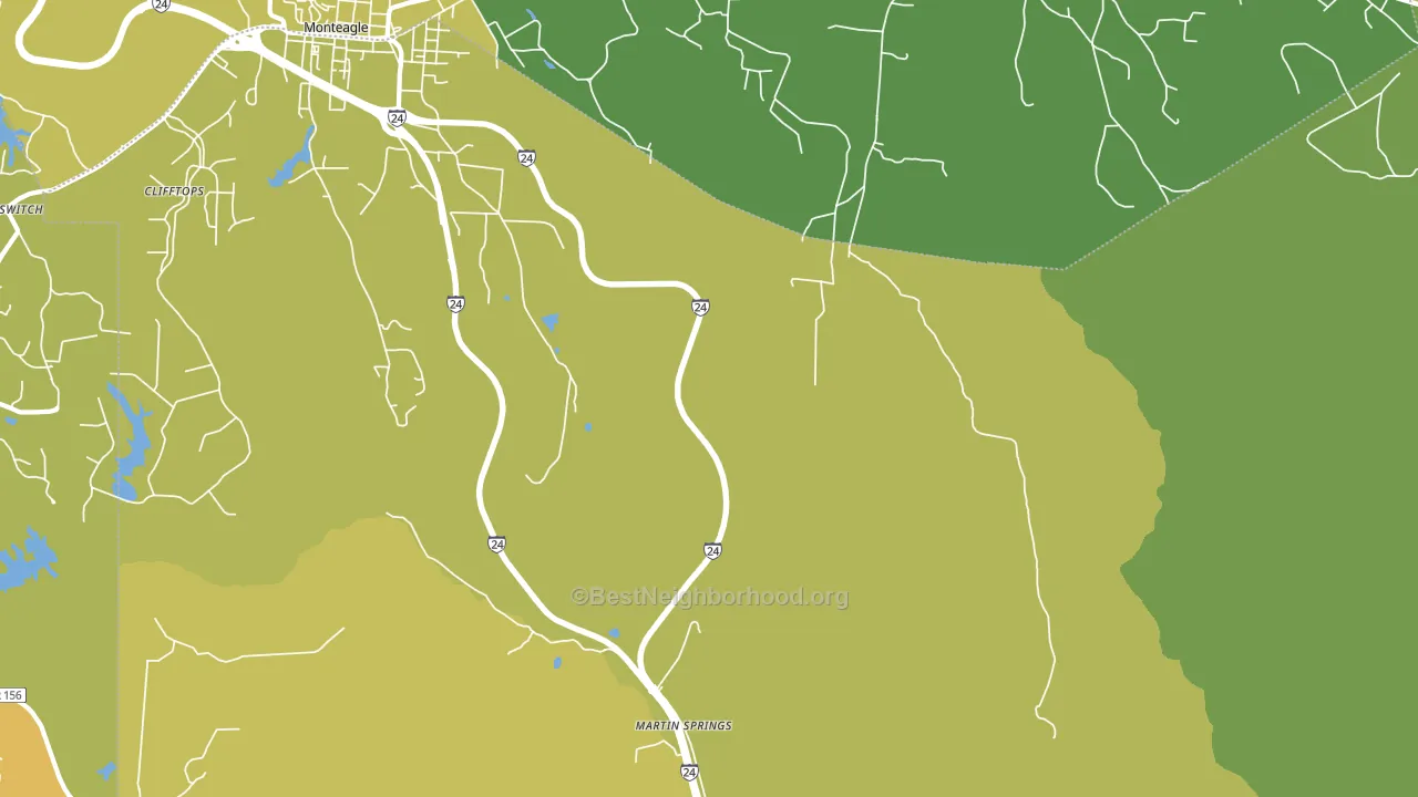 Mount View, TN block-group voter-turnout map