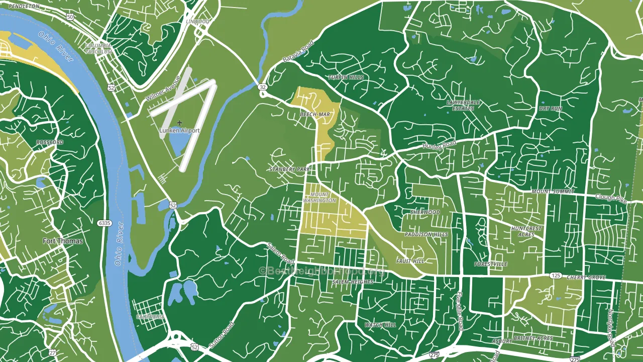 Mount Washington, Cincinnati, OH block-group voter-turnout map