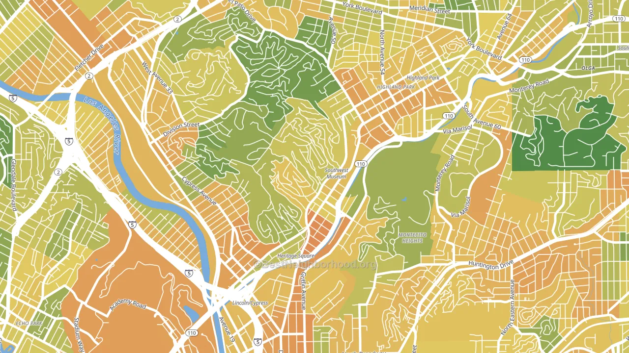 Mount Washington, Los Angeles, CA block-group voter-turnout map