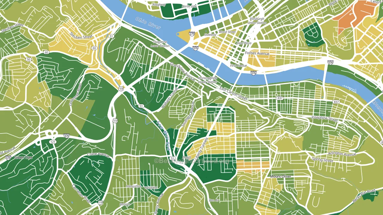 Mount Washington, Pittsburgh, PA block-group voter-turnout map