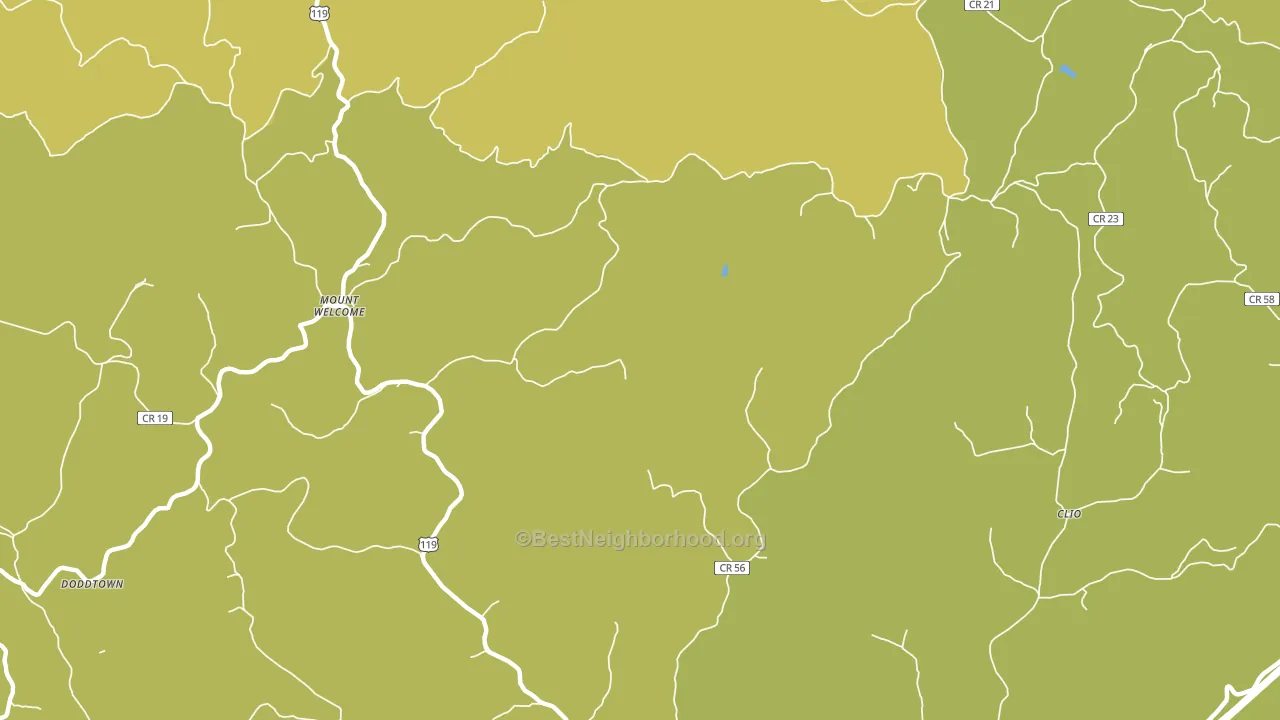 Mount Welcome, WV block-group voter-turnout map