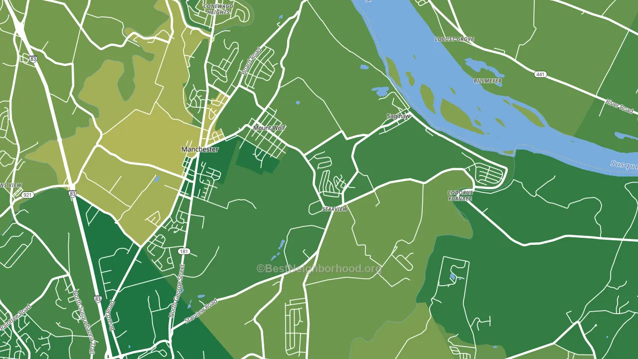 Mount Wolf, PA block-group voter-turnout map