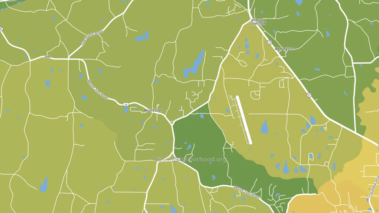 Mount Zion, GA block-group voter-turnout map