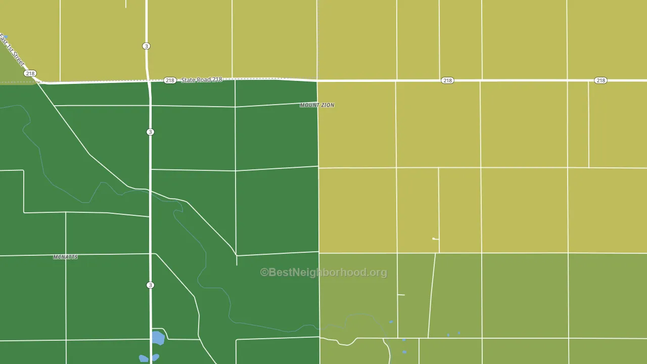 Mount Zion, IN block-group voter-turnout map