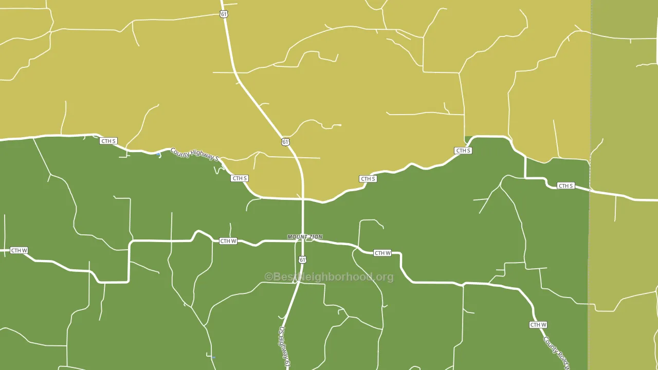Mount Zion, WI block-group voter-turnout map