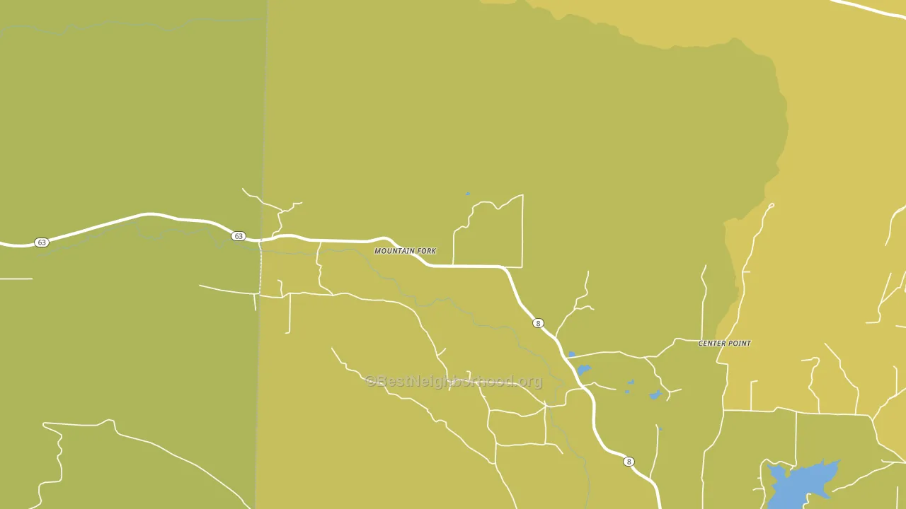 Mountain Fork, AR block-group voter-turnout map