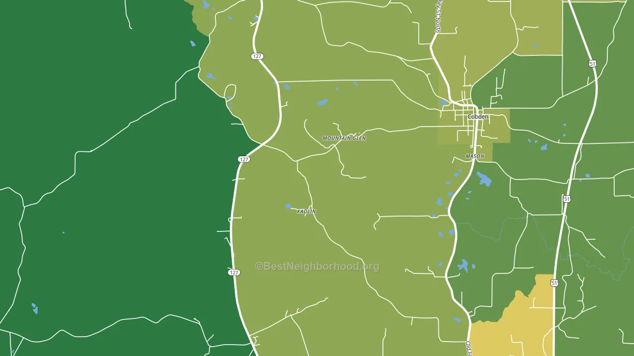 Mountain Glen, IL block-group voter-turnout map