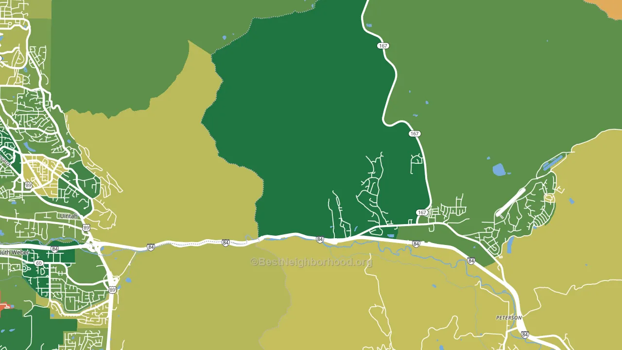 Mountain Green, UT block-group voter-turnout map