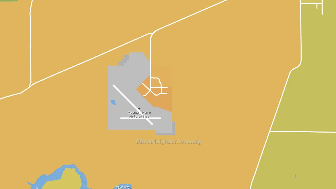 Mountain Home AFB, ID block-group voter-turnout map