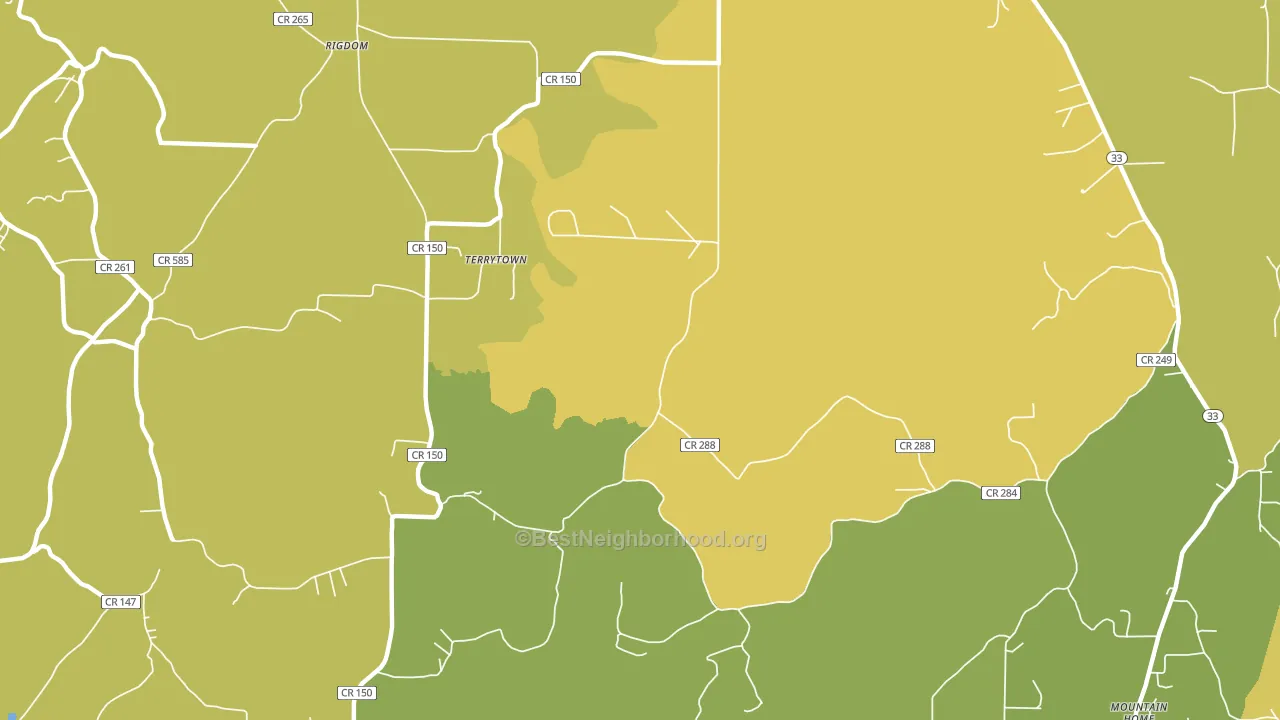 Mountain Home, AL block-group voter-turnout map