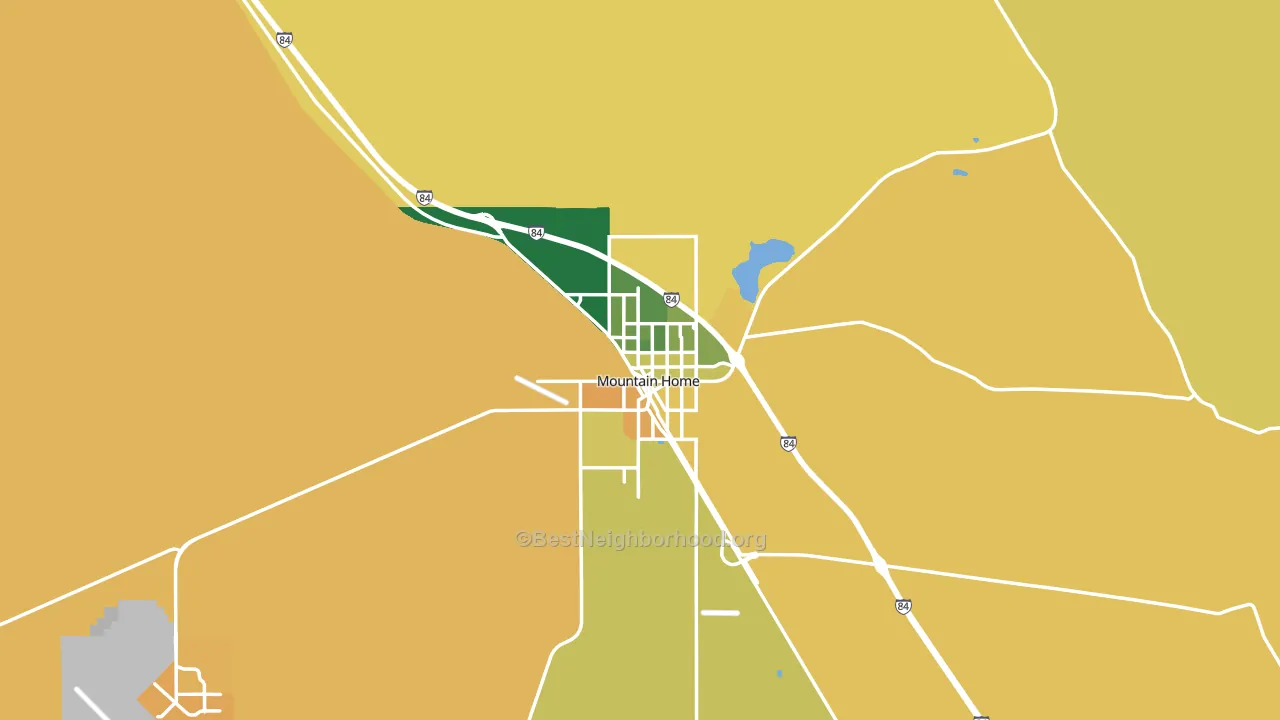 Mountain Home, ID block-group voter-turnout map