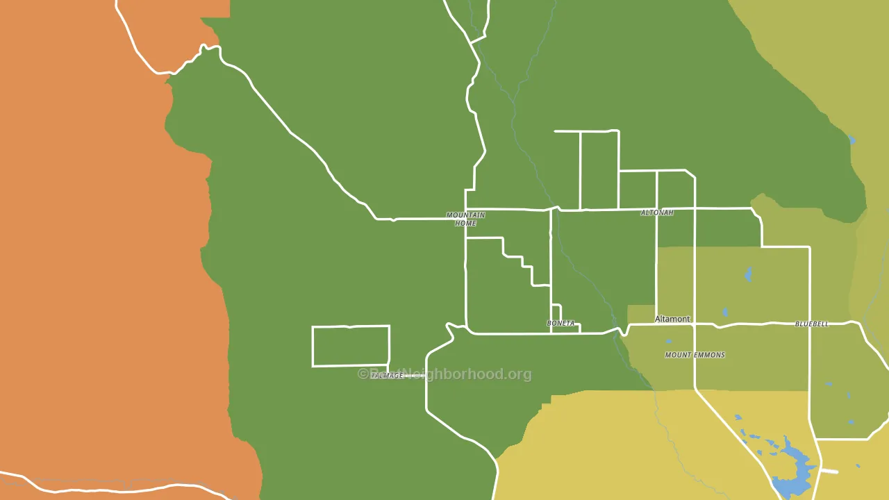 Mountain Home, UT block-group voter-turnout map