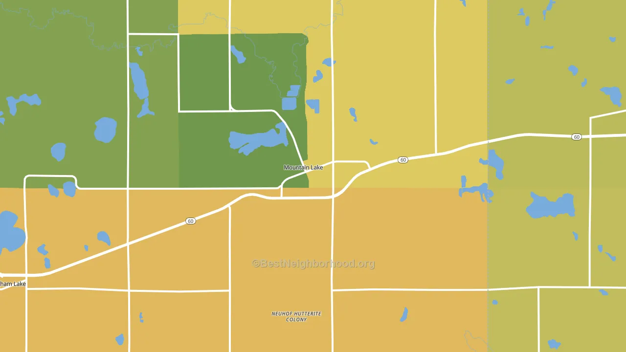 Mountain Lake, MN block-group voter-turnout map