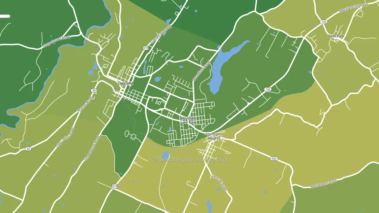 Mountain Lake Park, MD block-group voter-turnout map