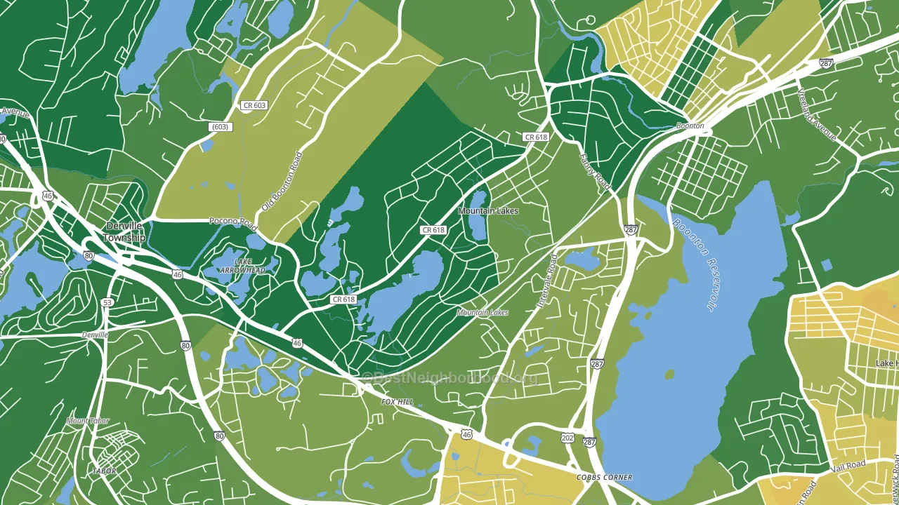 Mountain Lakes, NJ block-group voter-turnout map
