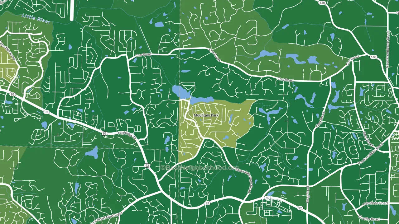 Mountain Park, GA block-group voter-turnout map