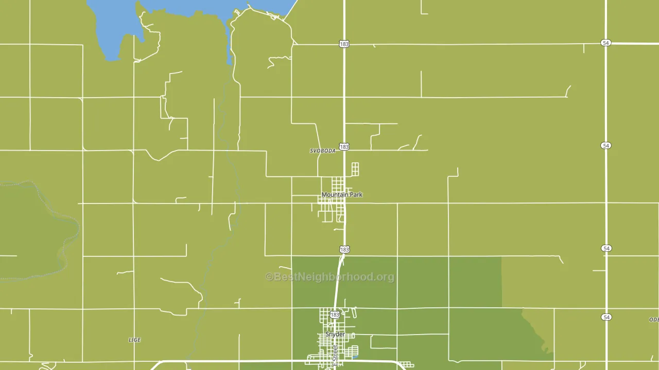 Mountain Park, OK block-group voter-turnout map