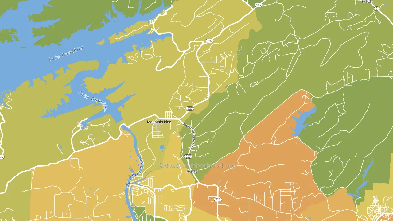 Mountain Pine, AR block-group voter-turnout map