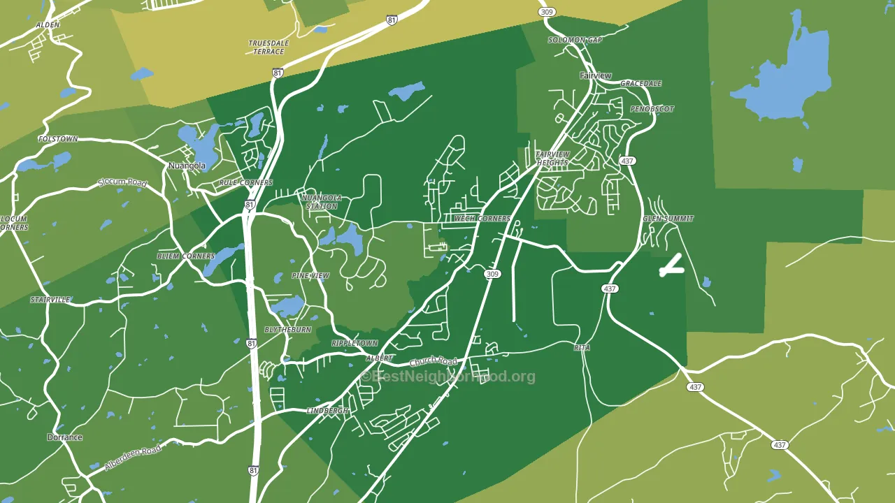Mountain Top, PA block-group voter-turnout map