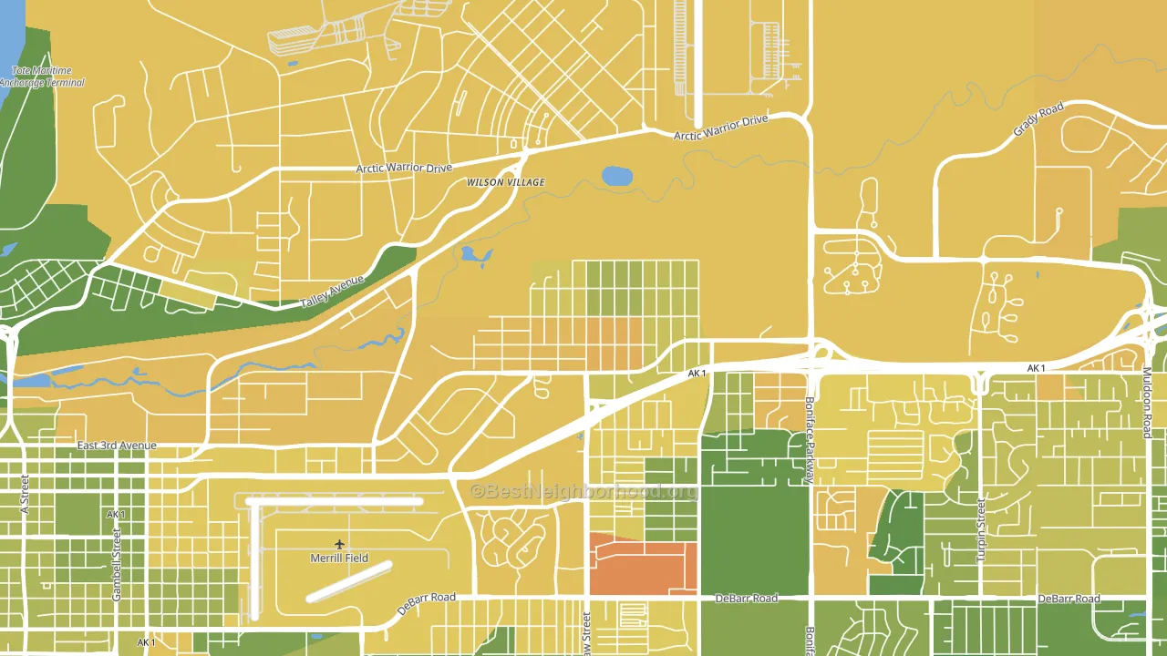 Mountain View, Anchorage, AK block-group voter-turnout map